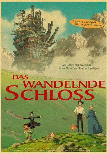 Howl s Moving Castle Hayao Miyazaki Cartoon Movie High Quality Vintage Poster Canvas Prints Wall Decor.jpg 640x640 2 - Howl's Moving Castle Shop