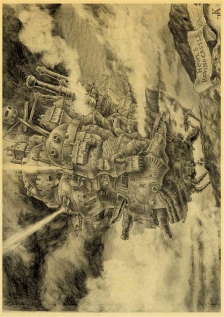 Howl-s-Moving-Castle-Hayao-Miyazaki-Cartoon-Movie-High-Quality-Vintage-Poster-Canvas-Prints-Wall-Decor.jpg_640x640 Howl s Moving Castle Hayao Miyazaki Cartoon Movie High Quality Vintage Poster Canvas Prints Wall - Howl's Moving Castle Shop