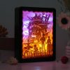 Paper Cut Light Box Anime Lamp Howls Moving Castle 3D Shadow Box Frames Pictures Customize 3D 3 - Howl's Moving Castle Store