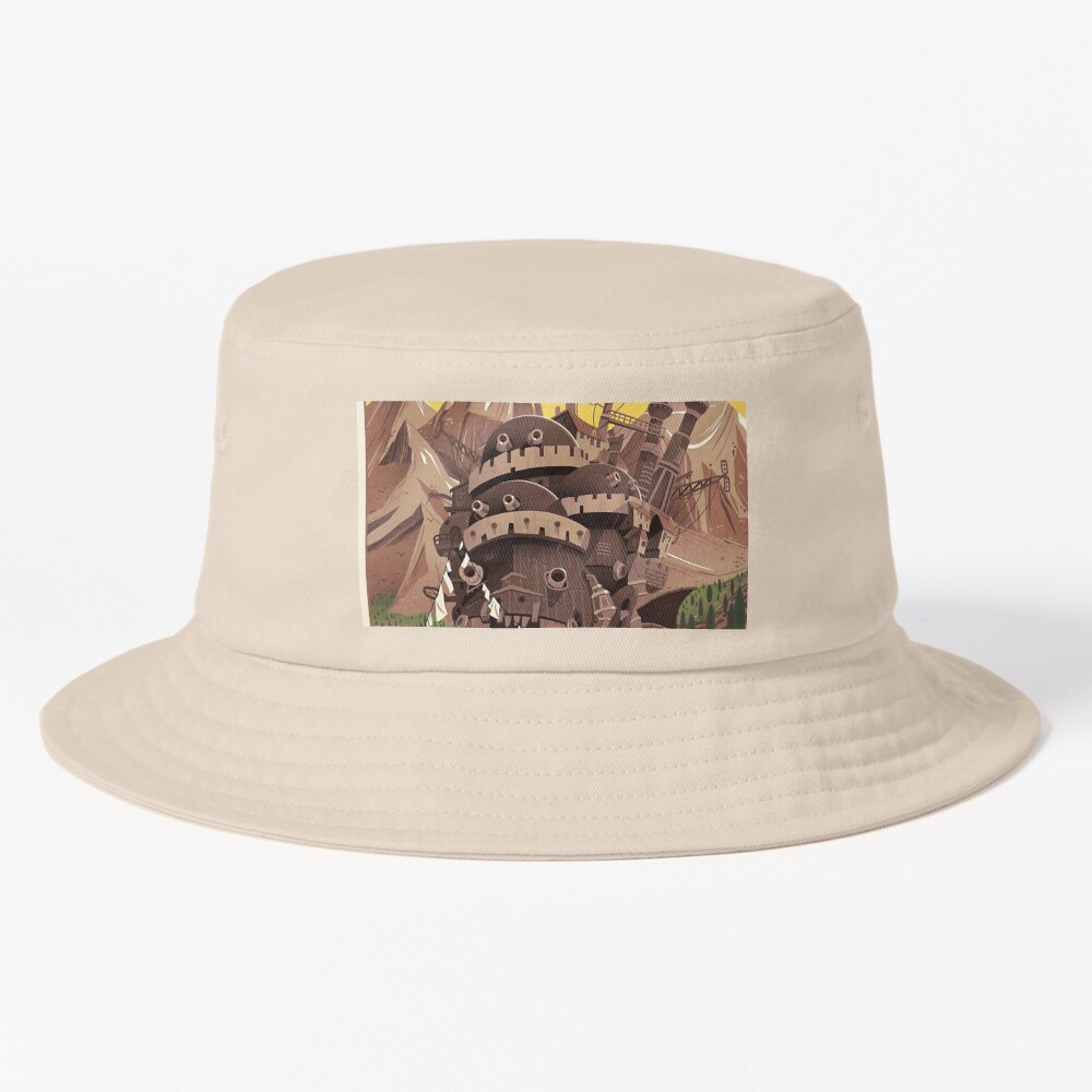 ssrcobucket_hatproducte5d6c5f62bbf65eesrpsquare1000x1000-bgf8f8f8.u2-2 The Moving Vintage Castle Howl'S Poster Bucket Hat Official Howls Moving Castle Merch