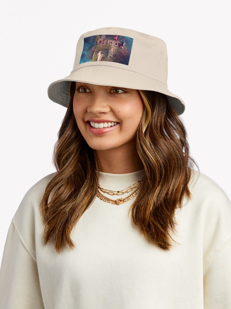 ssrcobucket_hatwomense5d6c5f62bbf65eefronttall_portrait750x1000-bgf8f8f8.u2-12 Castle Paint Bucket Hat Official Howls Moving Castle Merch