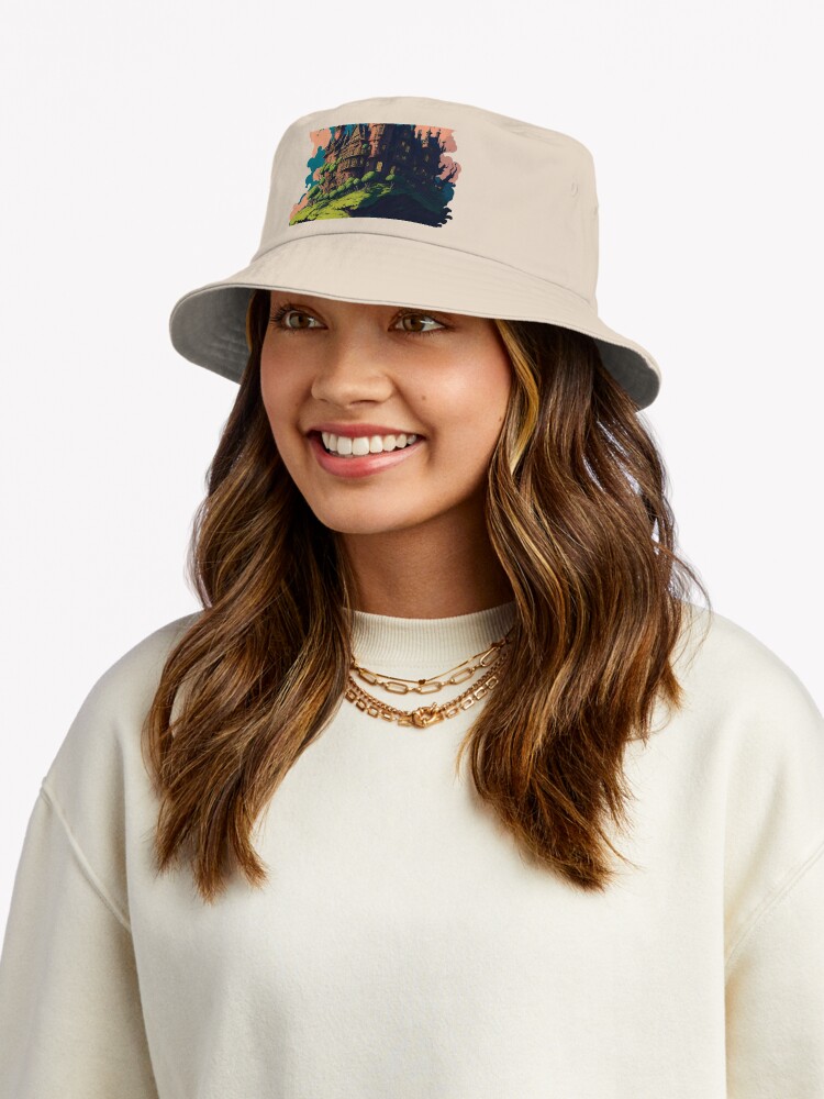 ssrcobucket_hatwomense5d6c5f62bbf65eefronttall_portrait750x1000-bgf8f8f8.u2-18 Moving Castle Flying Bucket Hat Official Howls Moving Castle Merch