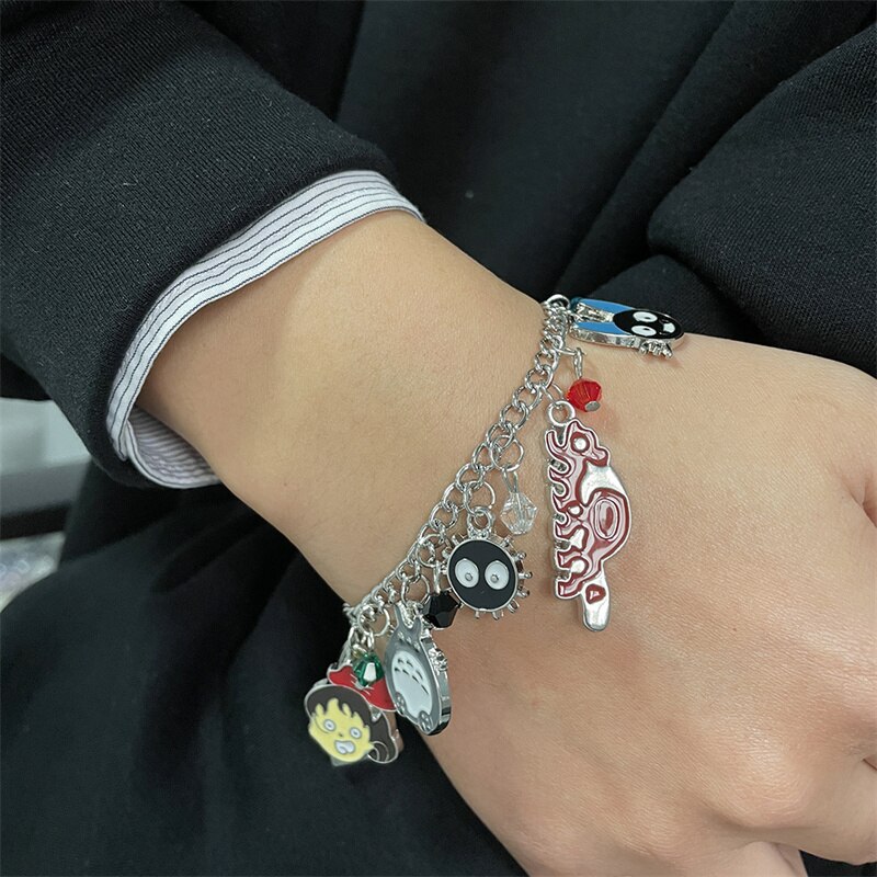 Cute-Studio-Ghibli-Miyazaki-Hayao-Anime-Charm-Bracelet-Femme-With-Totoro-Spirited-Away-No-Face-Man-5 Cute Studio Ghibli Miyazaki Hayao Anime Charm Bracelet Femme With Totoro Spirited Away No Face Man 5 - Howl's Moving Castle Shop