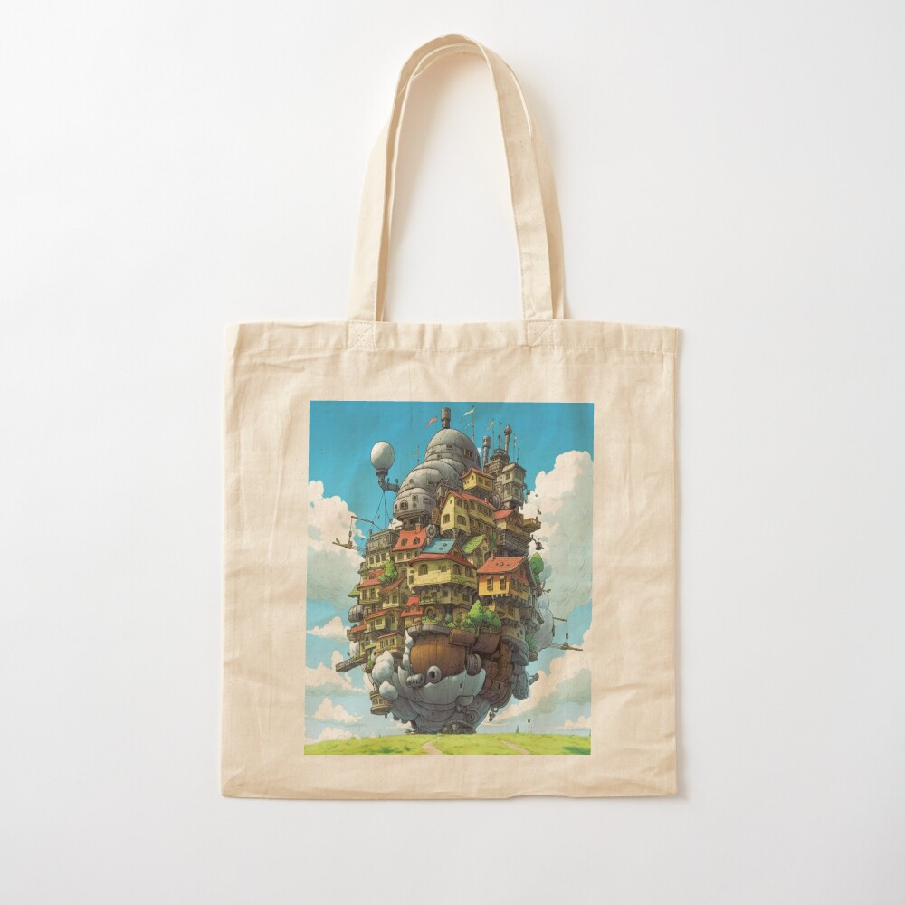 ssrcototecottoncanvas_cremeflatlaysquare1000x1000-bgf8f8f8.1-15 Moving Castle Tote Bag Official Haikyuu Merch